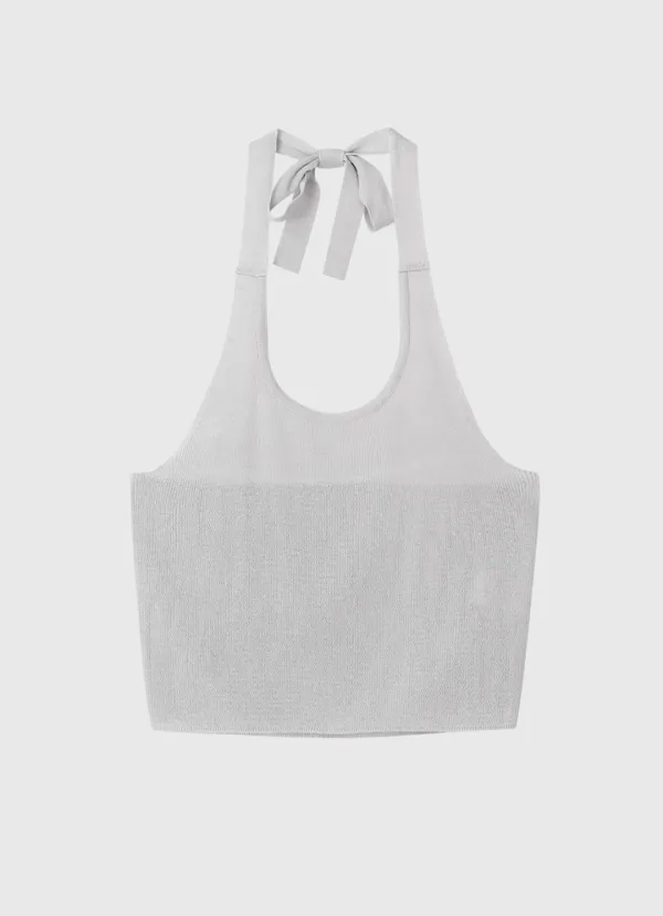U halter neck t shirt - bluegrey
