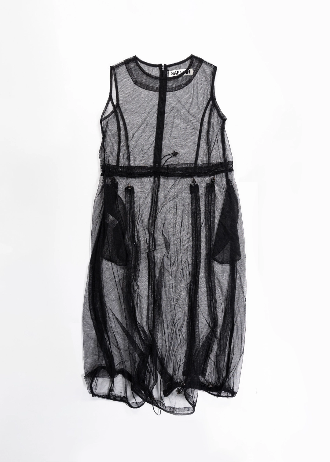 생긴 TULLE SHIRRING STOPPER DRESS - BLACK 상품 이미지 2