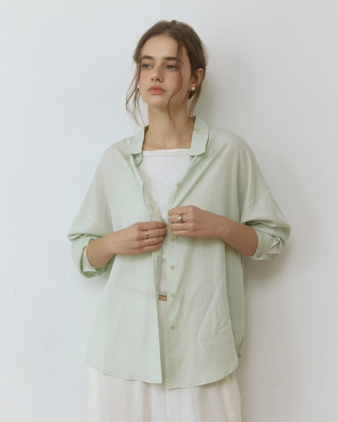 어다울 Soft overfit shirts - mint 상품 이미지 2