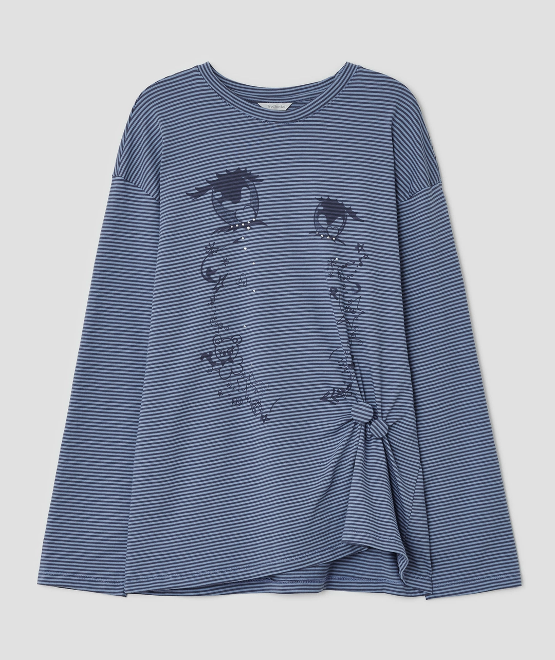 타입서비스 Cry Eyes Ruched Stripe Top [Blue] 상품 이미지 1