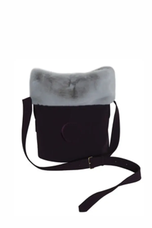 \'O\' ECO MINK TRIM BUCKET BAG