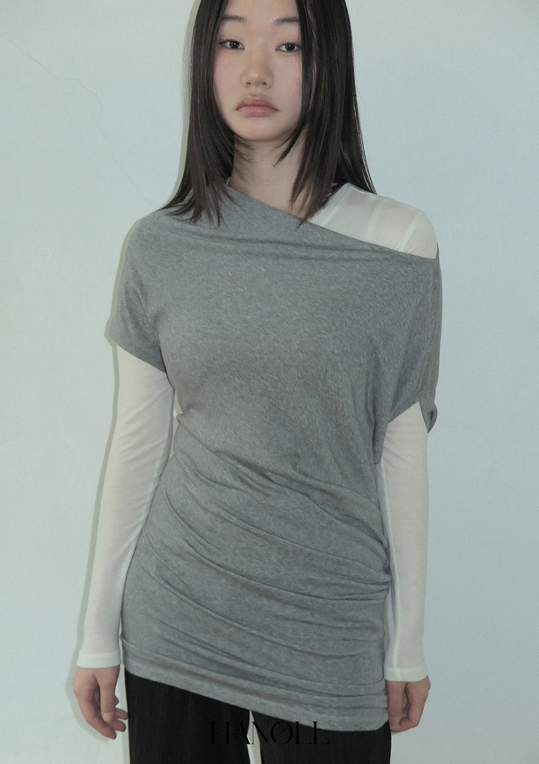 한올 Flow Unbal Tee (Gray) 상품 이미지 2