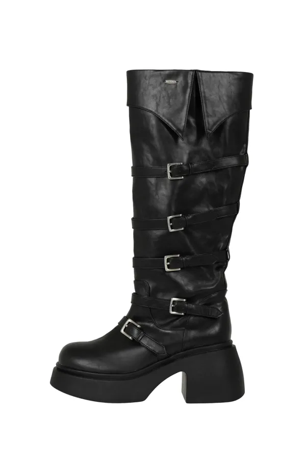 WESTERN BUCKLE BOOTS BLACK