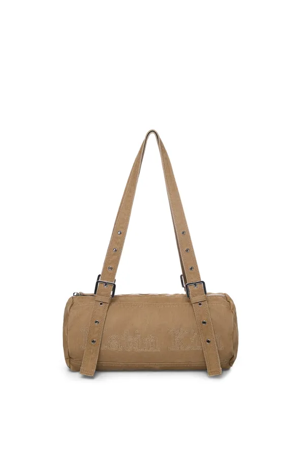 VINTAGE WASHED COTTON DUFFEL BAG IN BEIGE
