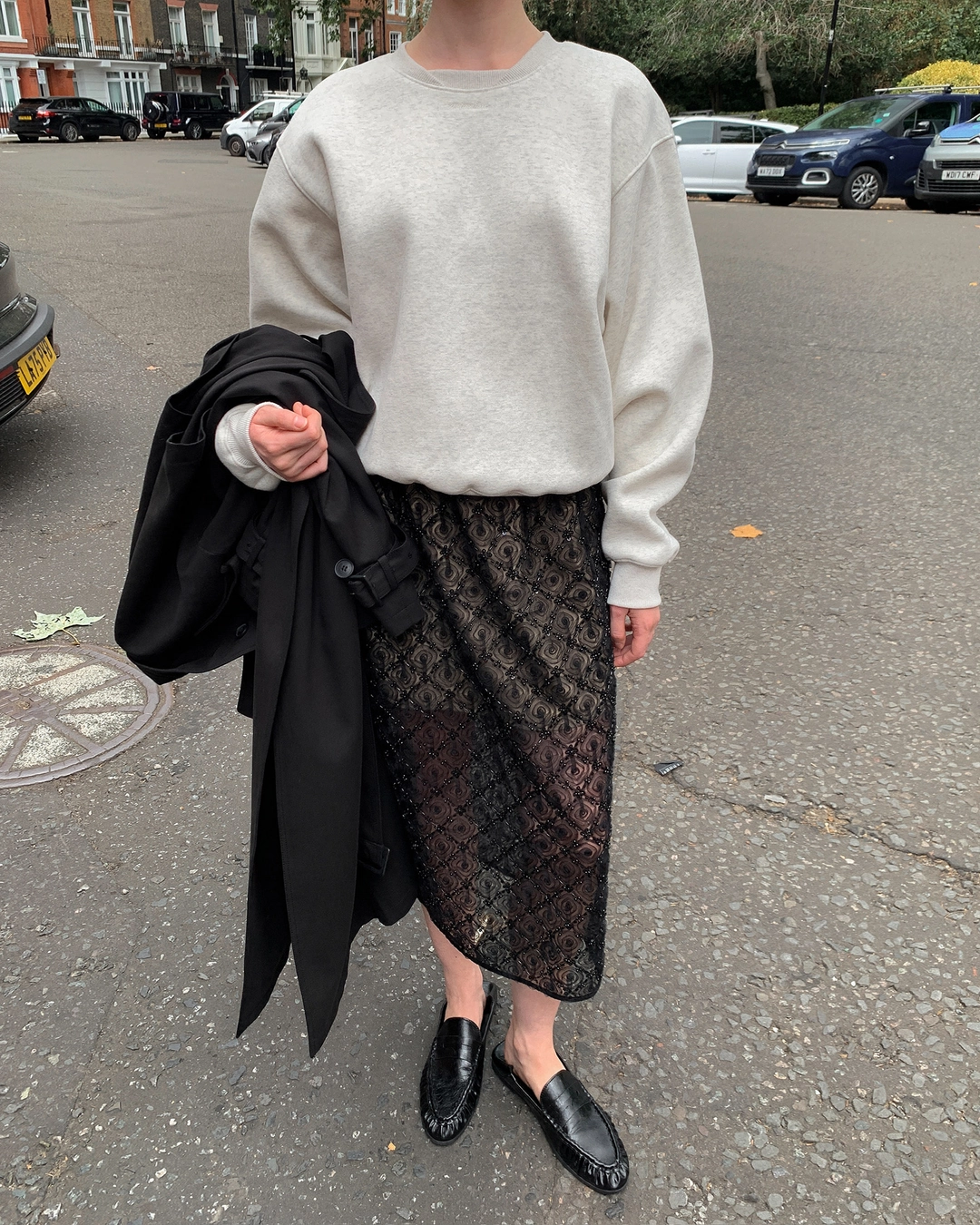 누아르나인 [10/19 순차배송] Beaded Lace Skirt [BLACK] 상품 이미지 2