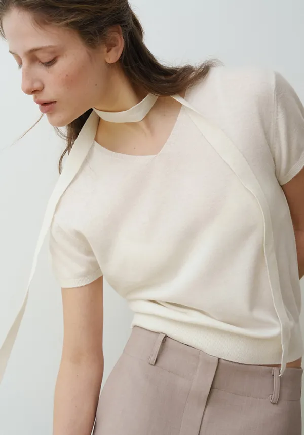 SILK TIE NECK KNIT_IVORY_OF1C2OKN01IVY