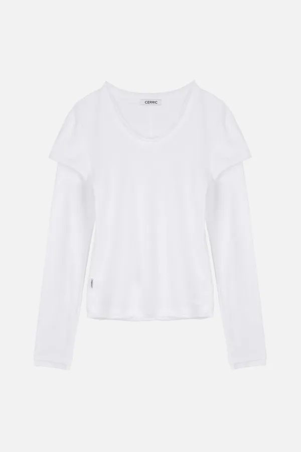 Double Sleeve Top _ White