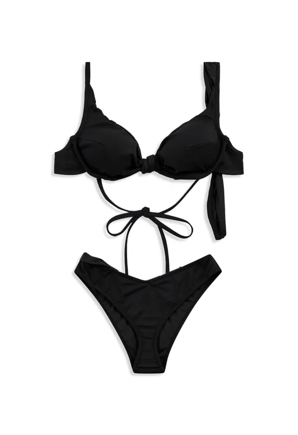 YY SCRUNCHED BIKINI, BLACK