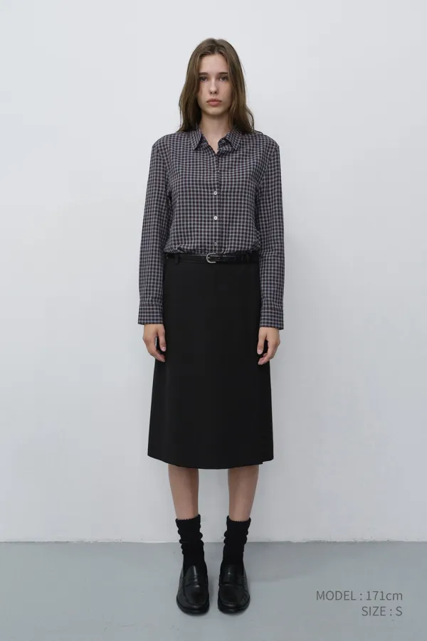 ESSENTIAL SLIM CHECKED SHIRT BROWN_UDSH6C201W2