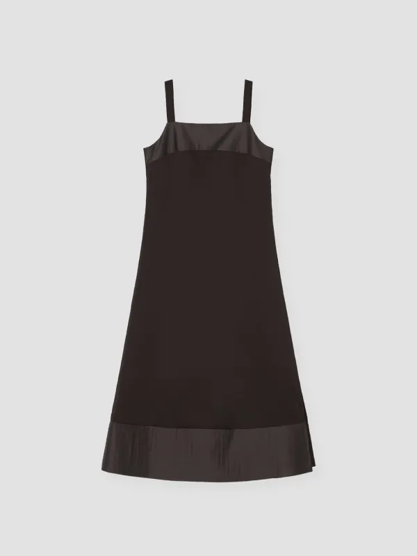 CONTRAST SATIN SLEEVELESS OPS_BROWN_OE3C2MOP92BRW