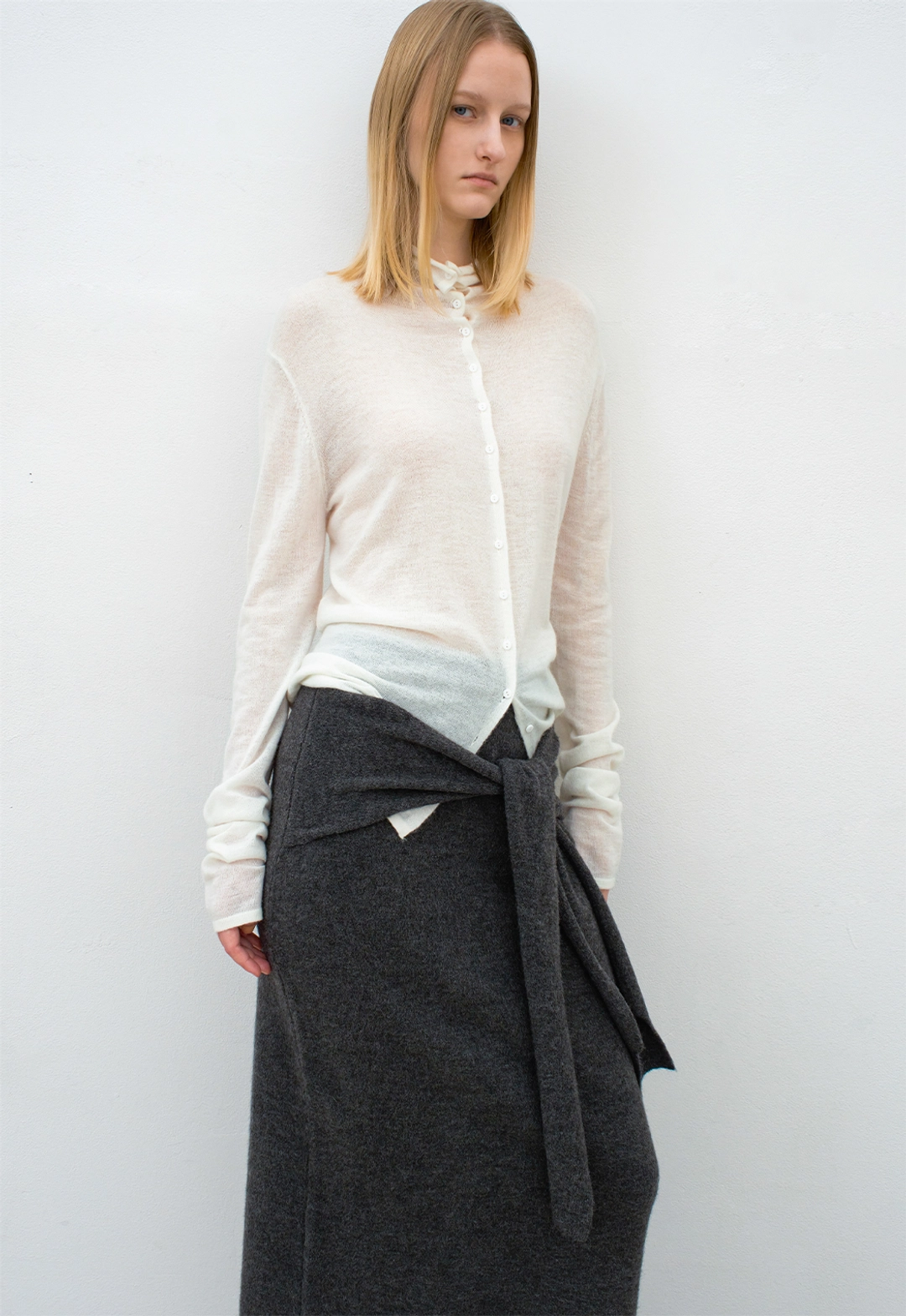 아뜰리에 나인 (CD-2246)SHEER ALPACA HIGHNECK 2WAY CARDIGAN 상품 이미지 3