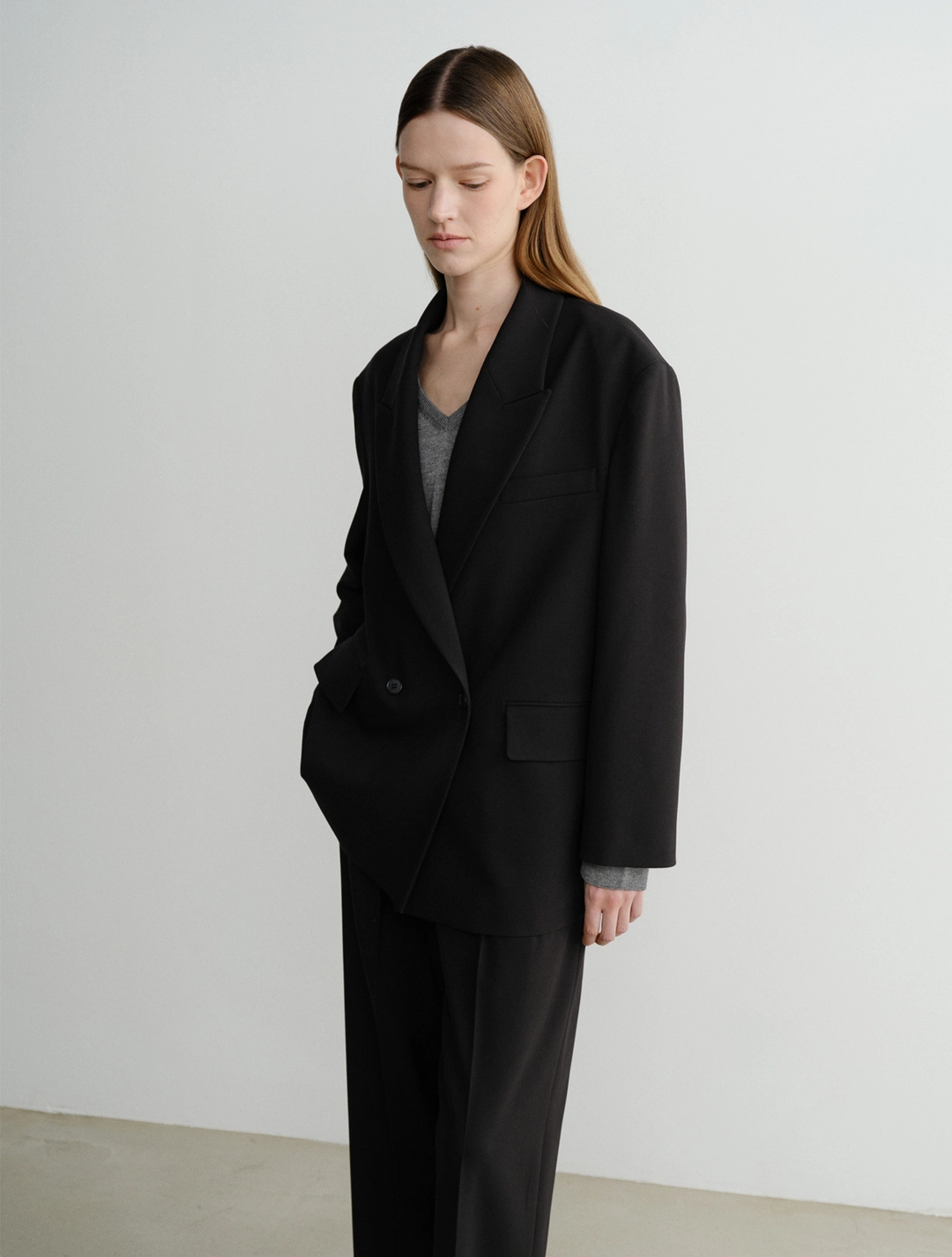 이아 Rend Double Breasted Jacket (Black) 상품 이미지 3