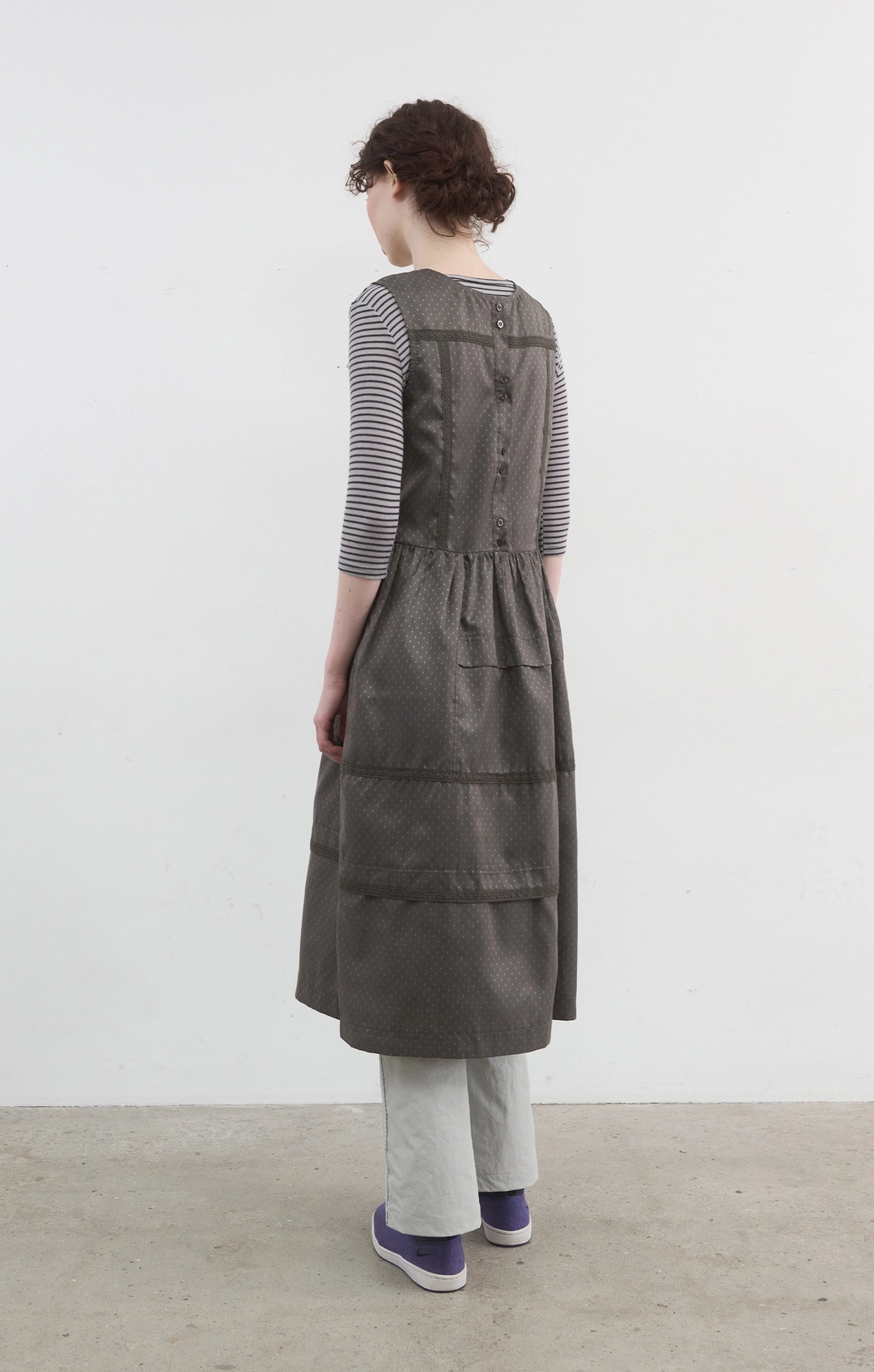 노컨텐츠 426. Dot Lace Dress_Khaki Brown 상품 이미지 2