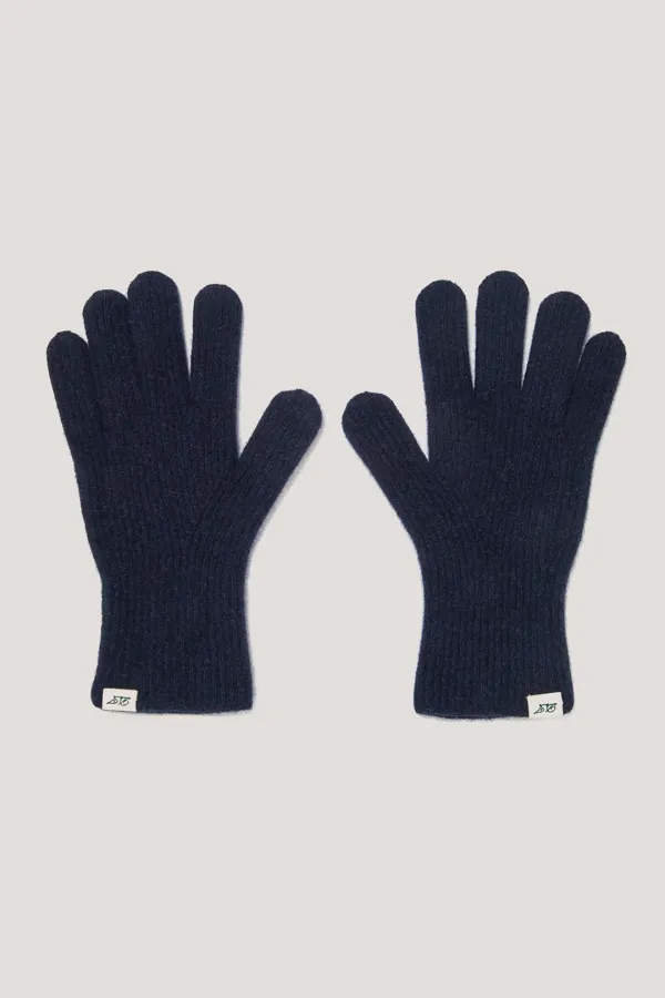 WHOLEGARMENT KNIT GLOVES MELANGE NAVY