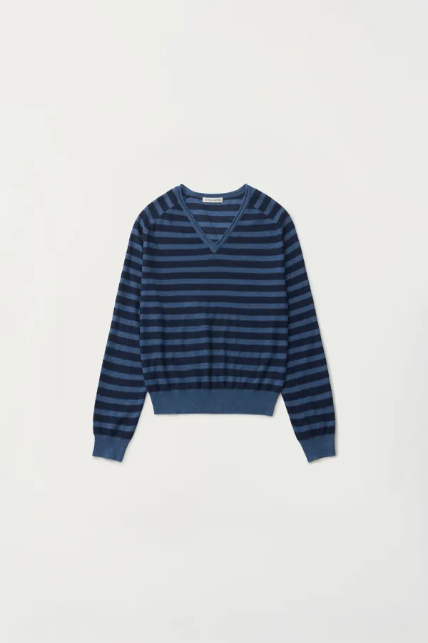 3RD / Sane v-neck pullover (Midnight blue)