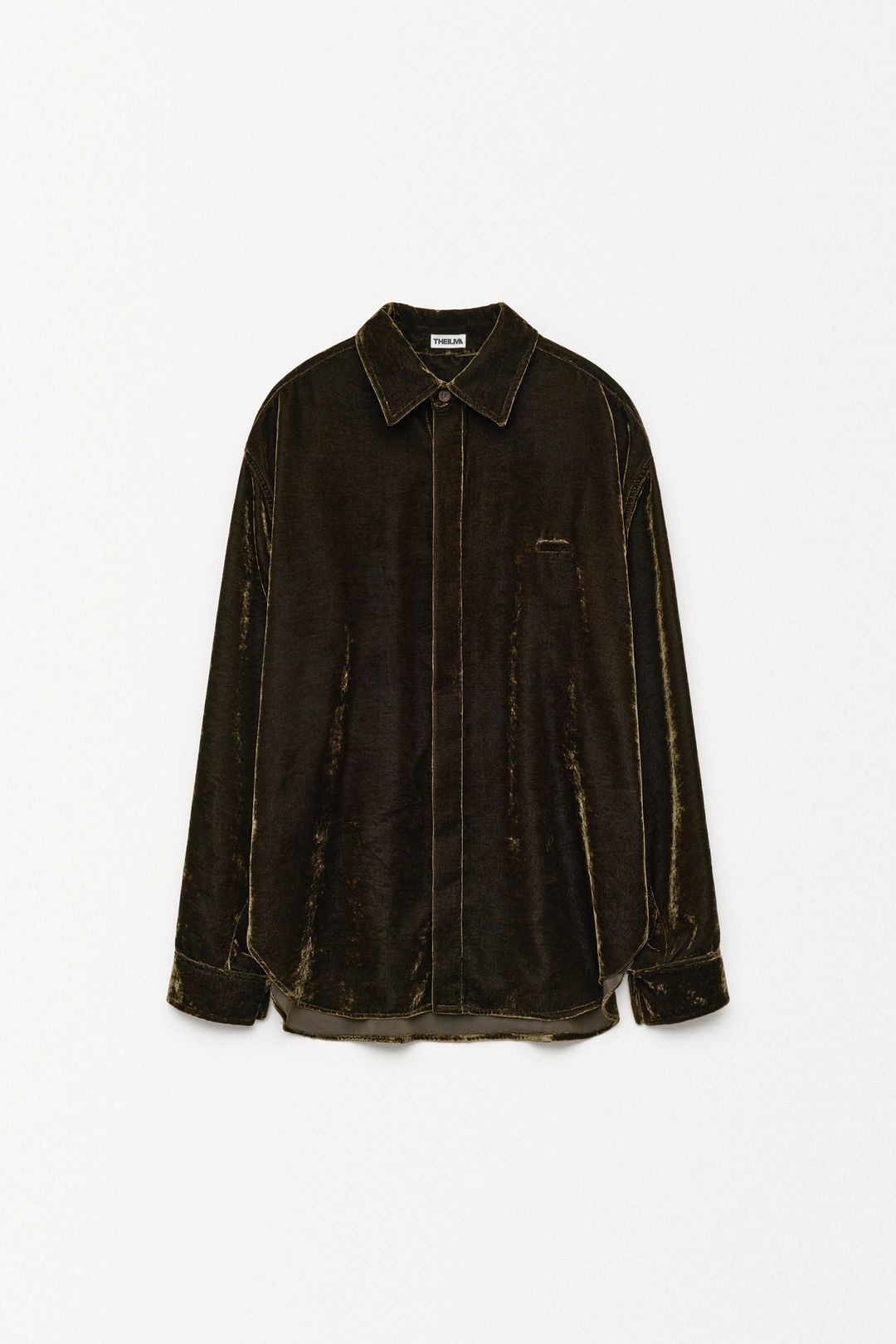 더일마 (M)Chai Velvet Shirt dark olive 상품 이미지 1