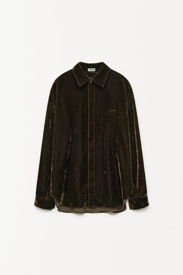 (M)Chai Velvet Shirt dark olive