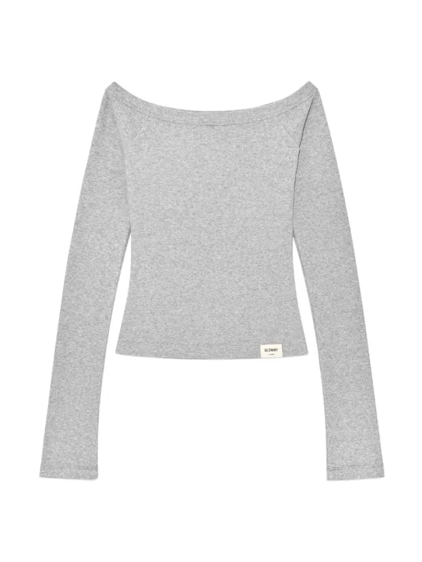 G OFF SHOULDER LONG SLEEVE (MELANGE GRAY)