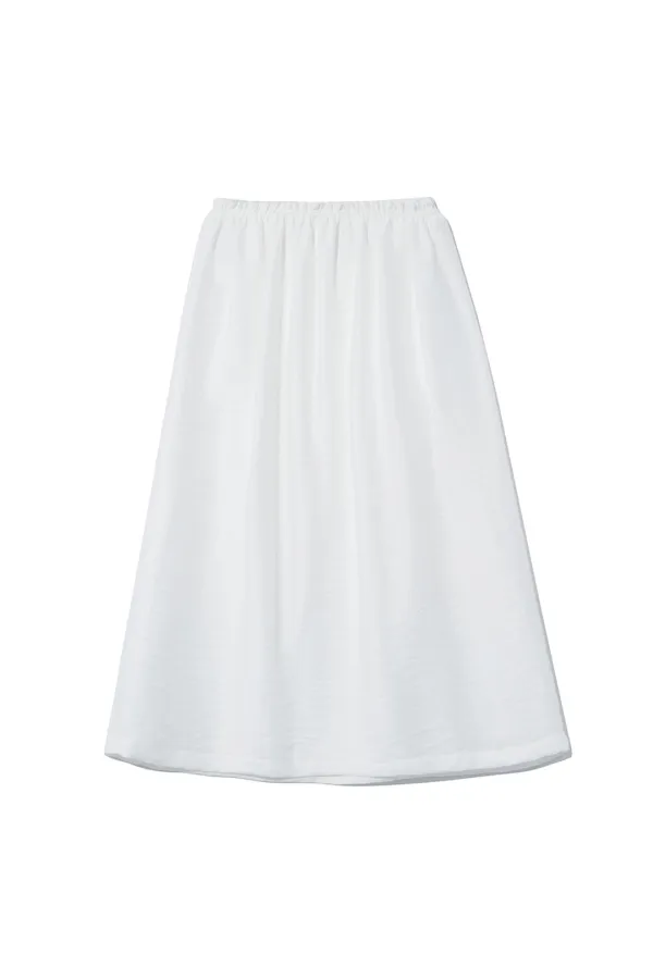 TEXTURED BAY SKIRT [WHITE]