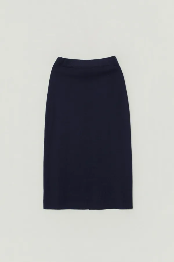 COSIA H-LINE LINEN SKIRT_NAVY