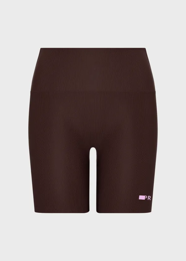 PR Ribbed Biker Shorts Brown