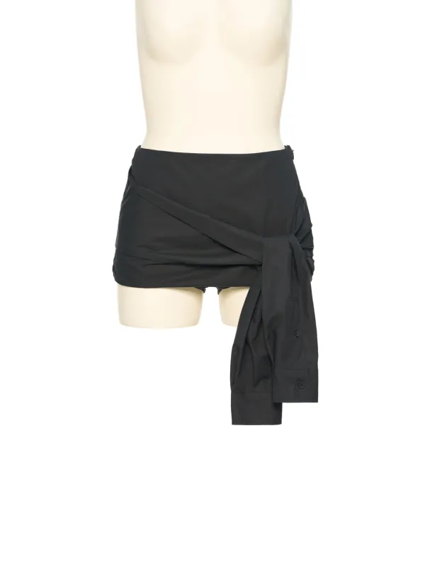 PS26 BLACK SHIRT SLEEVE HEM MINI SKIRT