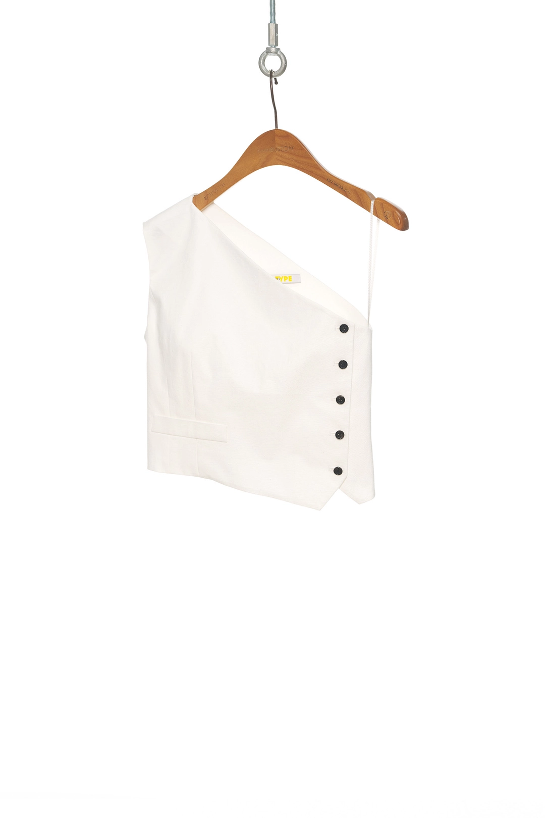 푸쉬버튼 SS25 WHITE ONE SHOULDER VEST 상품 이미지 2