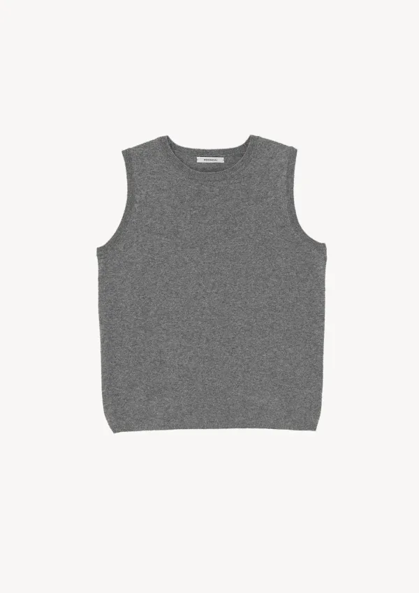 Sleeveless Cotton Knit in Gray