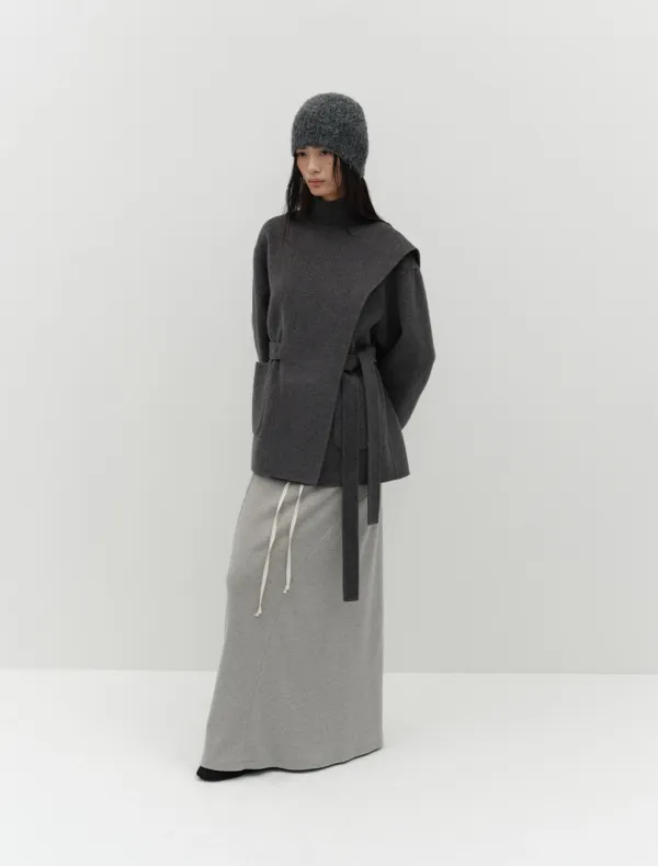HANDMADE MUFFLER COAT [CHARCOAL]