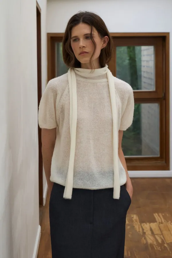 Baby Alpaca Tie Knit Top[LMBFAUKN309]-2color