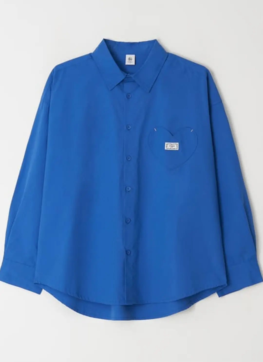 론론 STITCH HEART POCKET OVER FIT SHIRT BLUE 상품 이미지 3