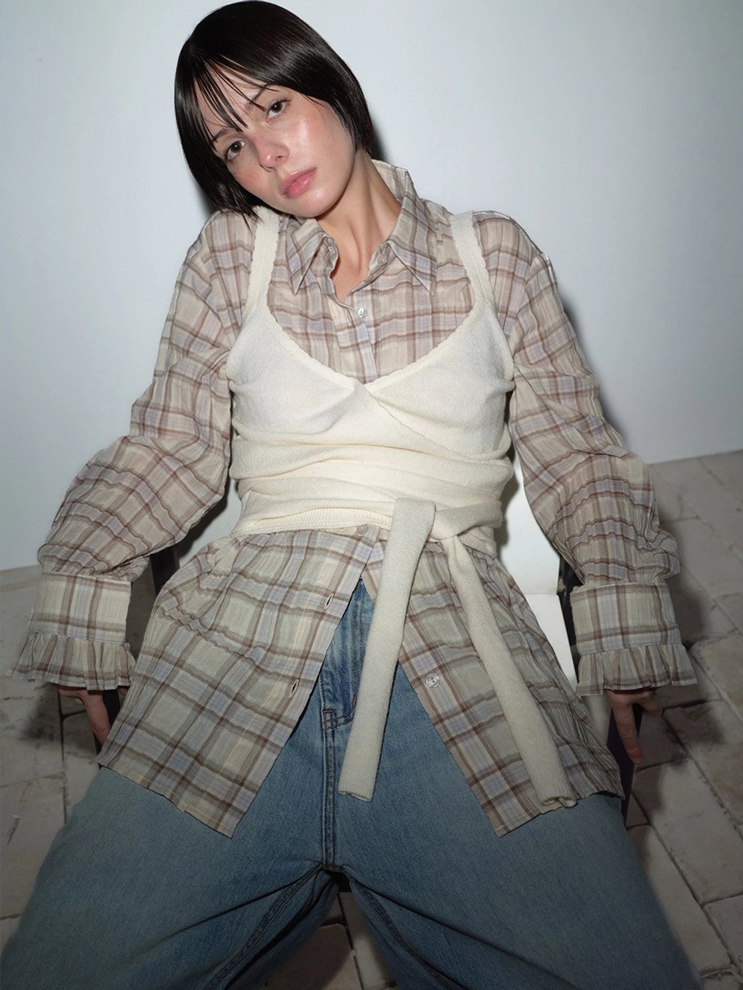 마가린핑거스 KNIT TIE BUSTIER (IVORY) 상품 이미지 2