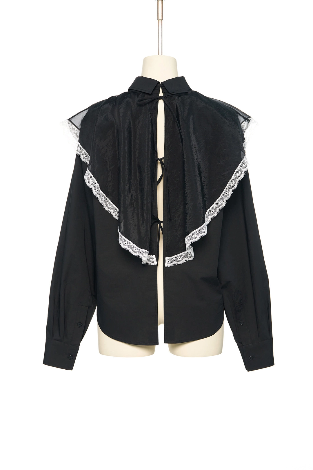 푸쉬버튼 FW25 UNDERLINE BLACK SCARF LAYERED SHIRT 상품 이미지 3