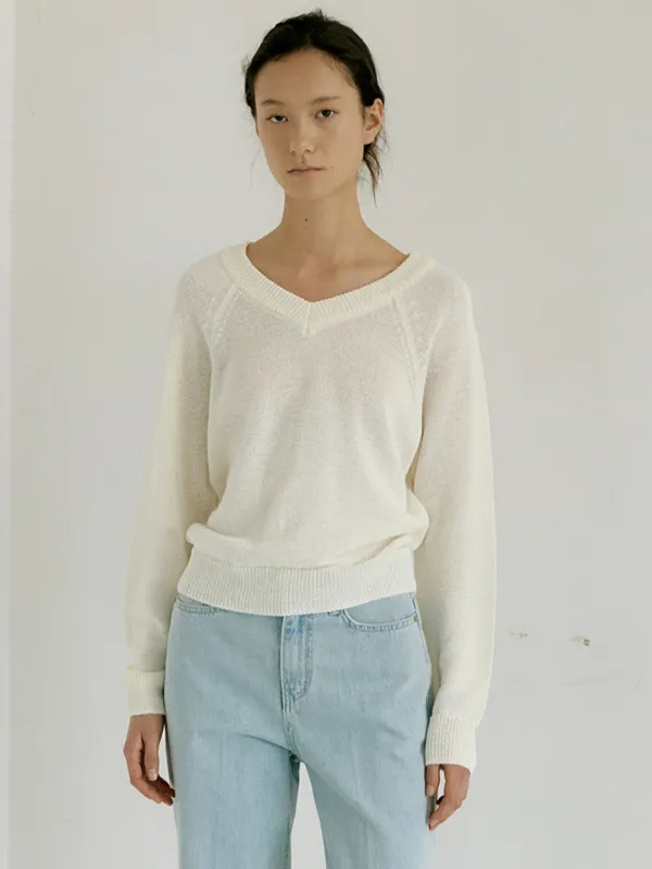 PAPER DEEP V-NECK KNIT_2COLOR