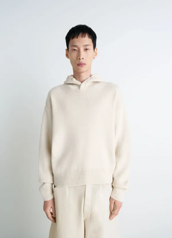 HOODED SWEATER IN WOOL ALPACA