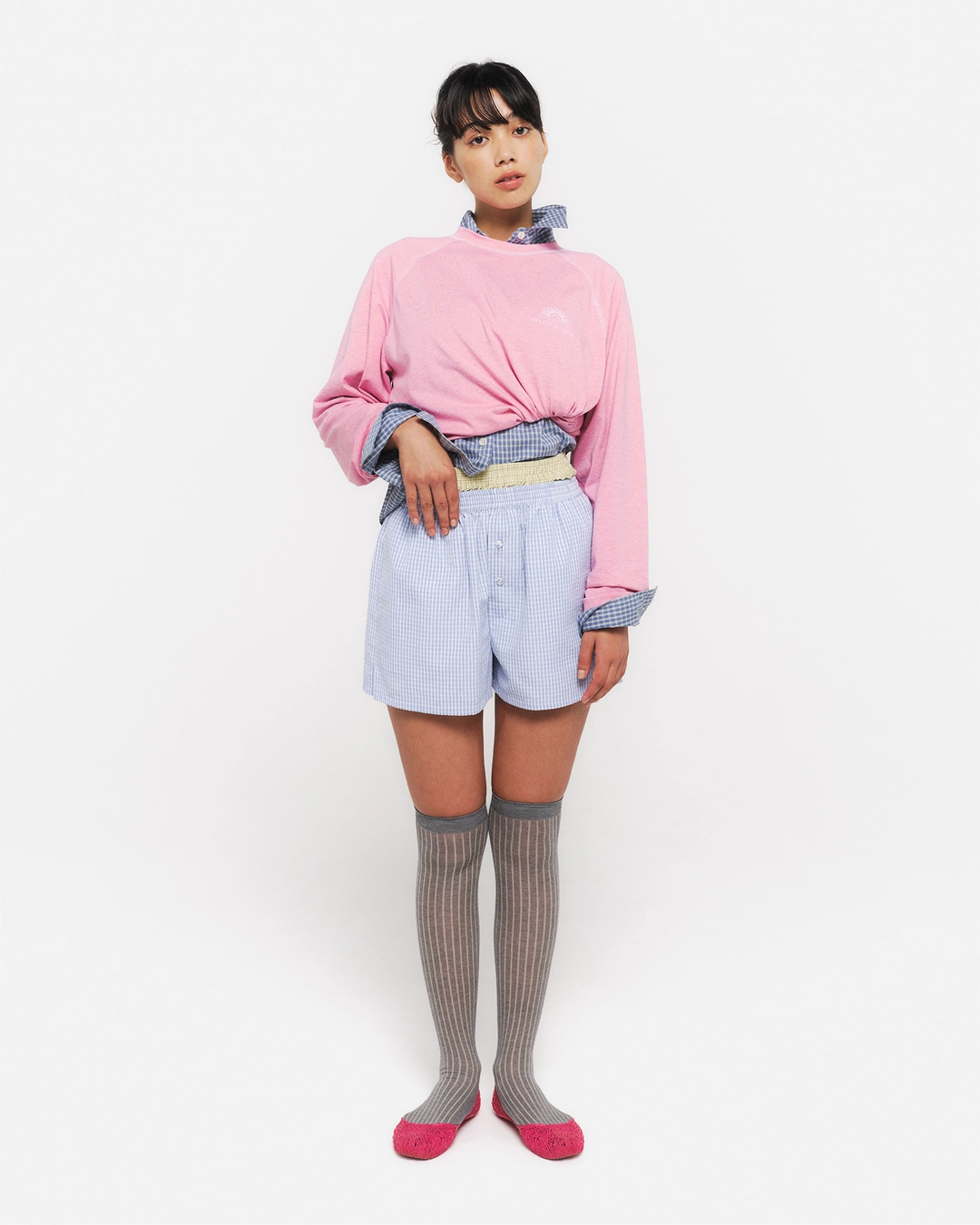 헬로선라이즈 OG Logo Raglan L/S Tee_Pink 상품 이미지 2