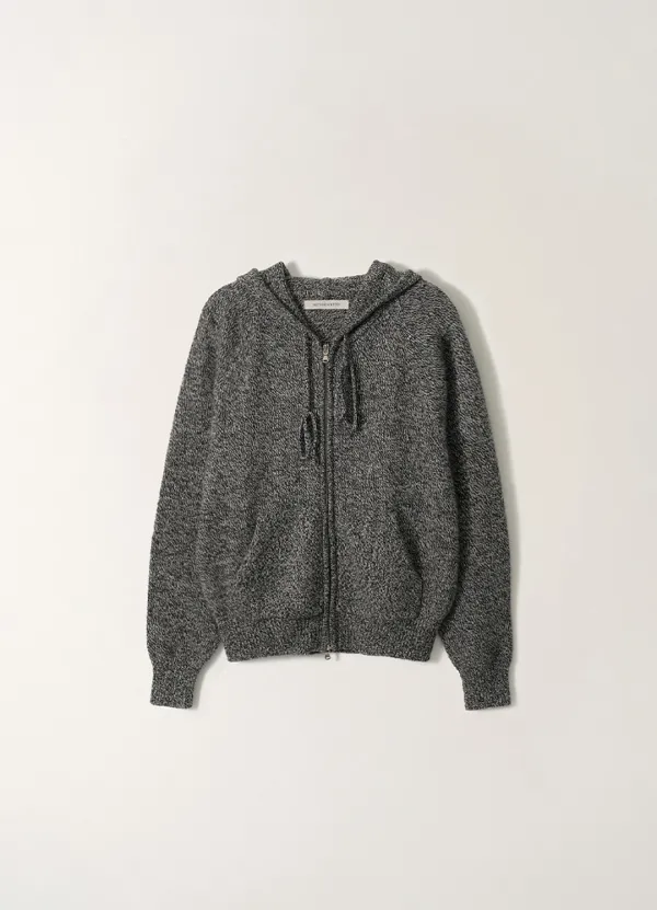 2ND / Ralph hoodie zipup (Black and white)