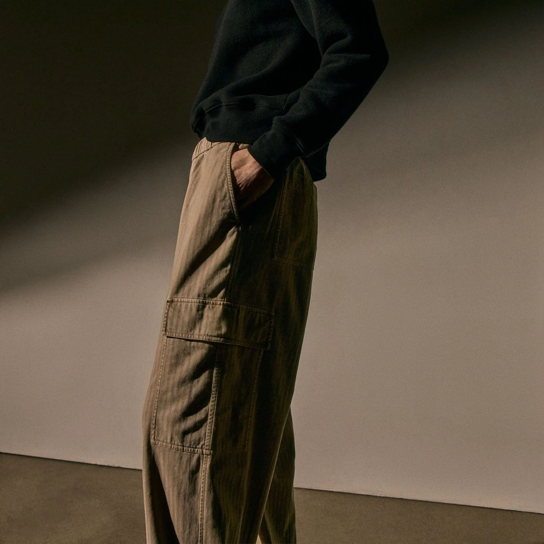 제임스펄스 Herringbone Twill Parachute Pant - Soft Beige Pigment 상품 이미지 2