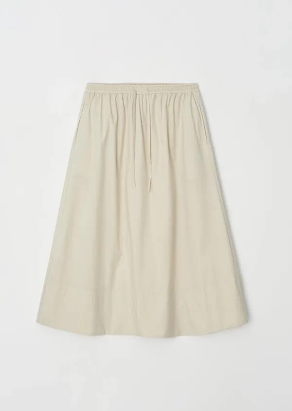 cotton full long skirt-beige