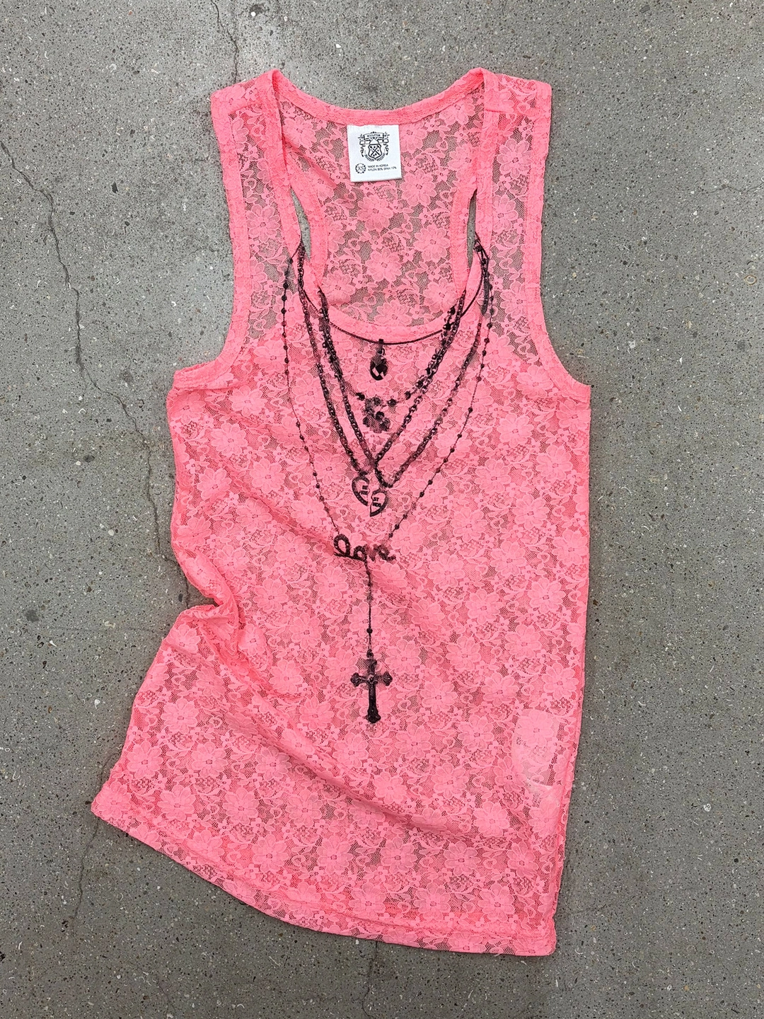 스컬프터 Faux Necklace Tank Top Neon Peach 상품 이미지 1