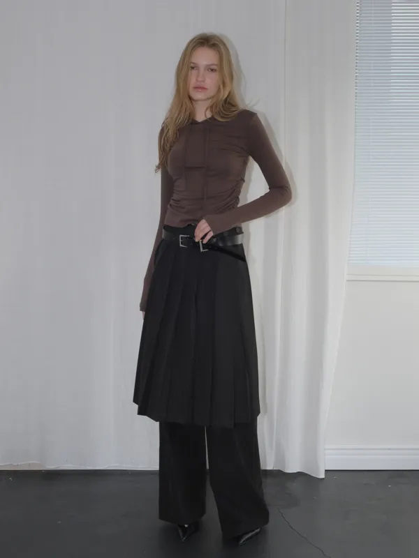 Multi-Way Pleats Skirt, Black