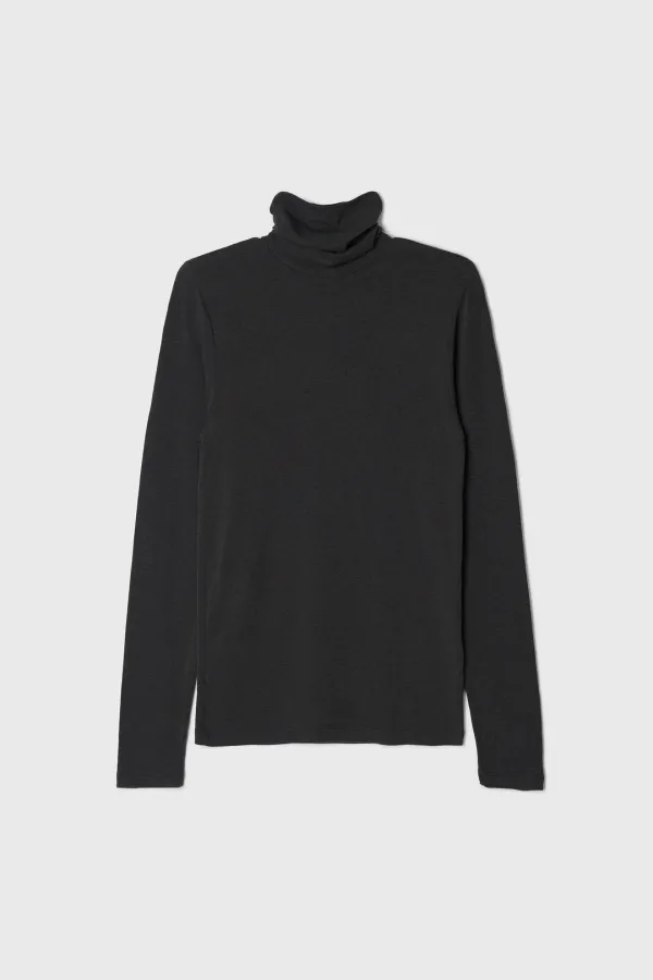 Slim Turtleneck T-shirt (Charcoal)