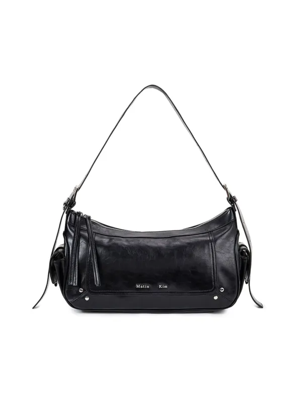 RIVET POINT QUAD SHOULDER BAG IN BLACK