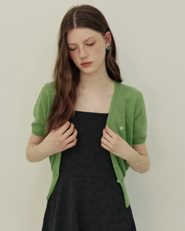 Summer light v neck half sleeve cardigan - 6color
