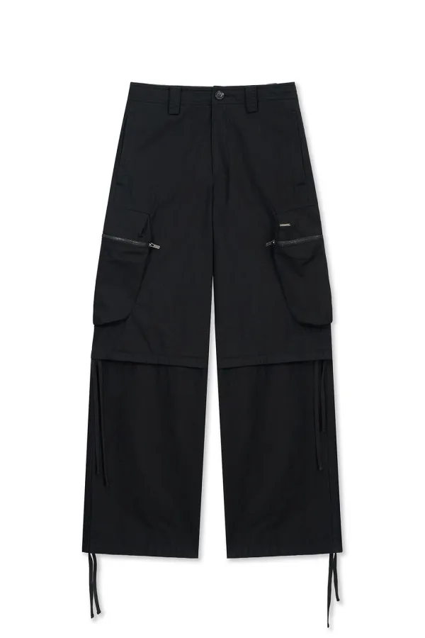 DETACHABLE CARGO PANTS IN BLACK