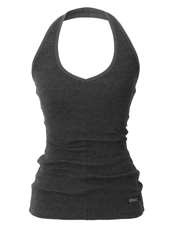 [3rd Reorder] Tactile Halter Sleeveless (charcoal)