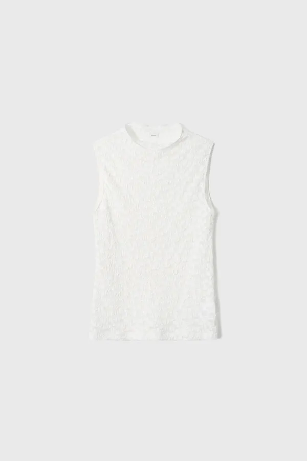 Fitted Lace Jersey Top (White)