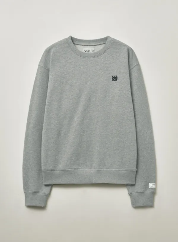 (W) Loren Small Logo Basic Sweatshirt - Melange Gray