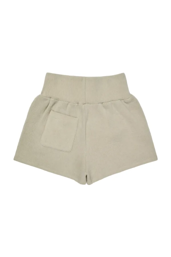 SMOOTH STUD SHORT PANTS IN ASH BEIGE