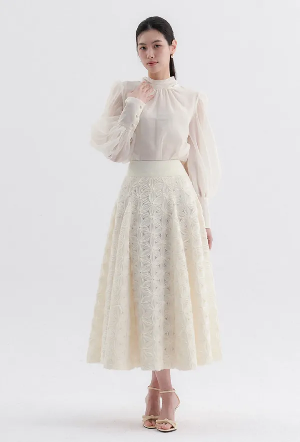 Belita Floral skirt (Ivory)